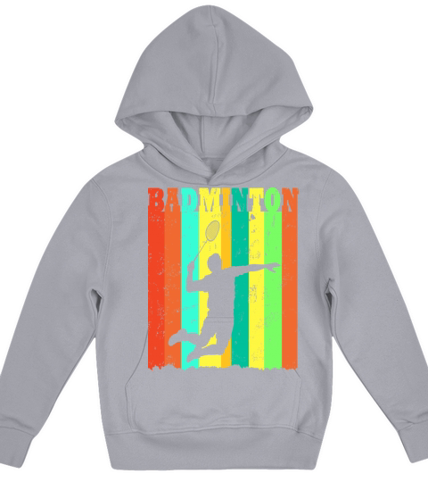 Badminton Player Silhouette Vintage Kids Hoodie