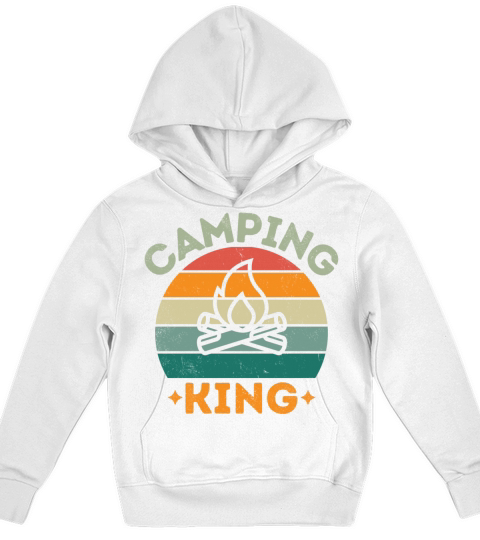 Camping king vintage retro light distressed Kids Hoodie