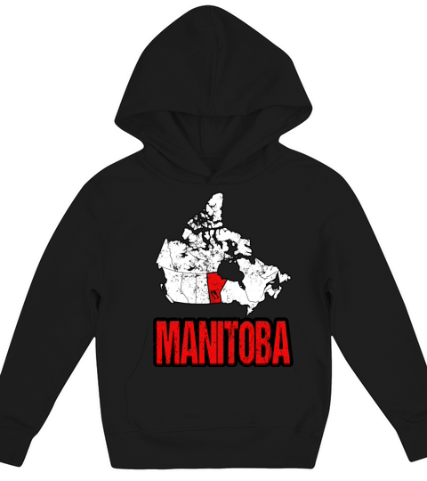 Manitoba Vintage Canada Map Kids Hoodie