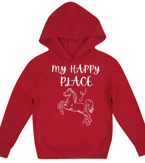 My Happy Place Horse Lover Horseback Riding Kids Hoodie