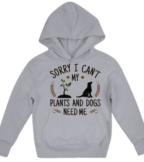 Plants and Dogs Lover Gardener Gift Gardening Funn Kids Hoodie