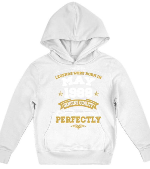 Vintage Aged To Perfection May 1988 Kids Hoodie