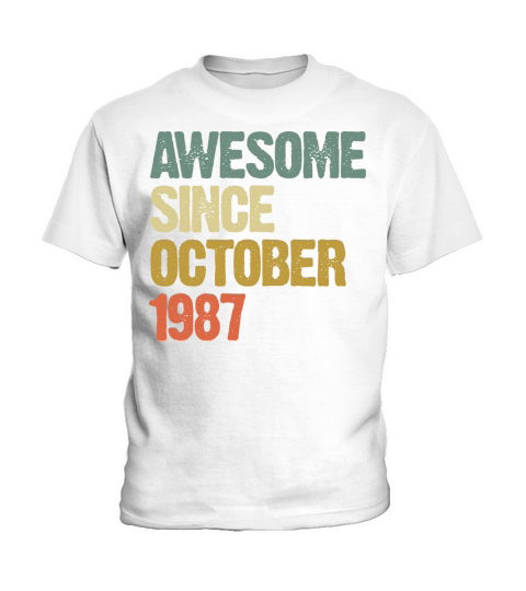 Awesome Since October 1987 Retro Vintage Gift Kids T-Shirt