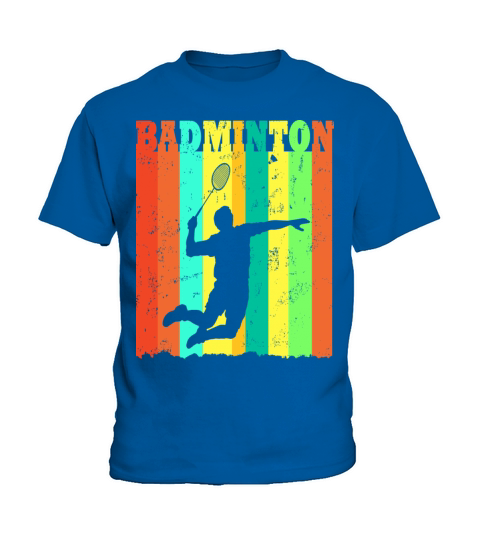 Badminton Player Silhouette Vintage Kids T-Shirt