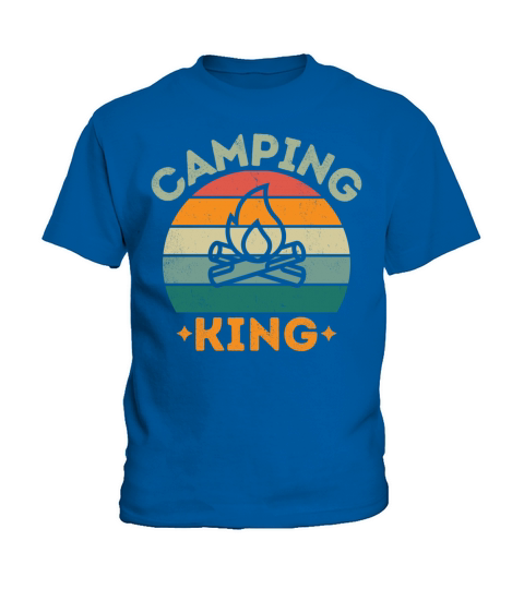 Camping king vintage retro light distressed Kids T-Shirt
