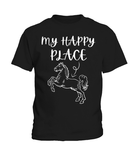 My Happy Place Horse Lover Horseback Riding Kids T-Shirt