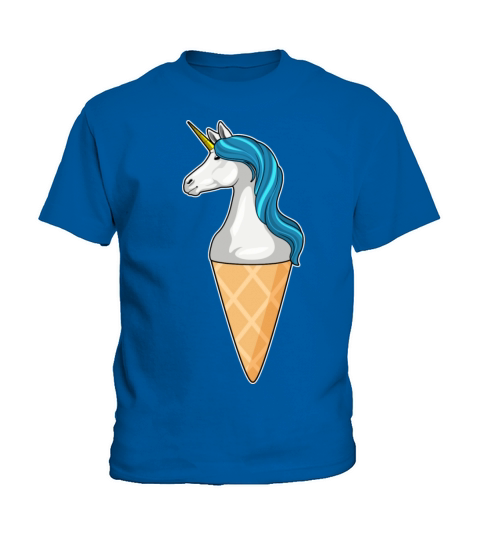 Unicorn With Waffle Ice Cream Kids T-Shirt