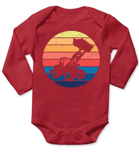 Excavator Vintage Backhoe Building Excavator Long Sleeve Baby One-Piece