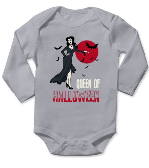 Queen Of Halloween Gothic Lady Vampire Long Sleeve Baby One-Piece