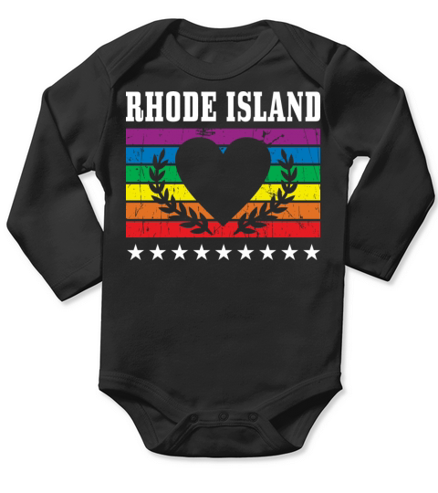 Rhode Island Pride Flag Pride Month LGBTQ Flag Long Sleeve Baby One-Piece