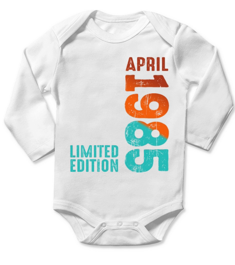 Since April 1985 Year 1985 Retro Vintage 1985 Long Sleeve Baby One-Piece