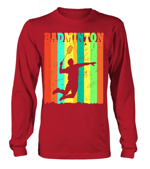 Badminton Player Silhouette Vintage Long sleeved Unisex