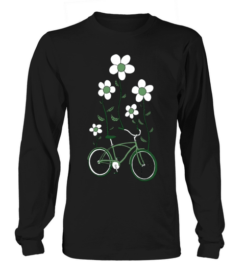 bike flowers shirt Long sleeved Unisex