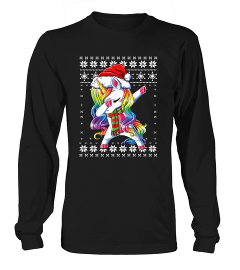Dabbing Unicorn Santa Sweater Christmas Ugly Kids Girls Wome Long sleeved Unisex