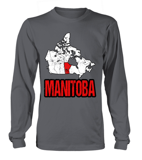 Manitoba Vintage Canada Map Long sleeved Unisex