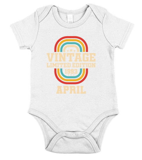 30th birthday April vintage 1993 vintage Short Sleeve Baby One-Piece