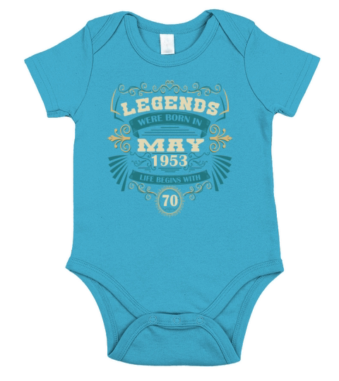 70th Birthday Gifts May 1953 Vintage Short Sleeve Baby One-Piece