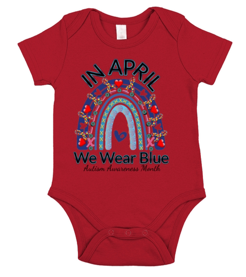 Autism Awareness Puzzle Ribbon Short Sleeve Baby One-Piece