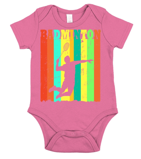 Badminton Player Silhouette Vintage Short Sleeve Baby One-Piece