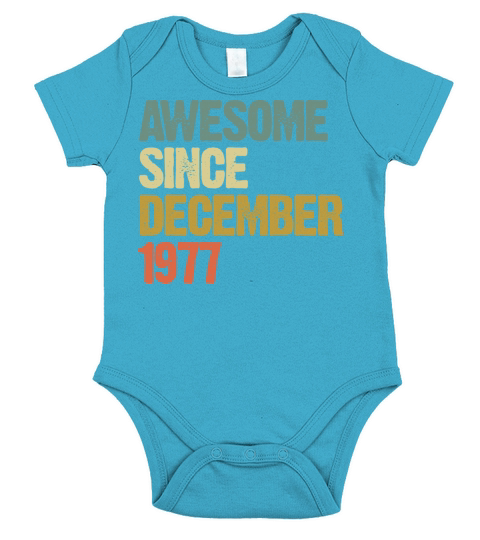 Groovy Awesome Since December 1977 Vintage Gift Short Sleeve Baby One-Piece