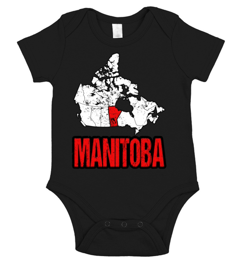 Manitoba Vintage Canada Map Short Sleeve Baby One-Piece