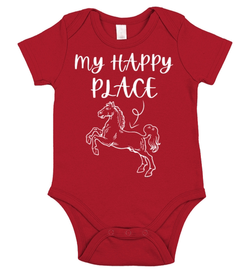 My Happy Place Horse Lover Horseback Riding Short Sleeve Baby One-Piece