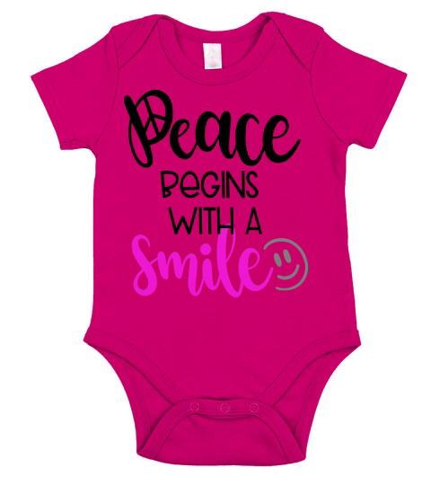 Peace begins with a smile War Short Sleeve Baby One-Piece