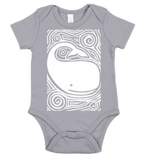 Retro Vintage Whale Abstract Short Sleeve Baby One-Piece