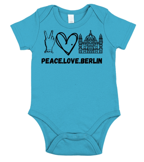 Vintage berlin Quote Peace love berlin Funny gift Short Sleeve Baby One-Piece