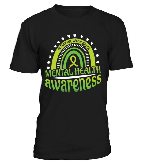 Mental Health Ribbon Awareness Month Green T-Shirt Unisex