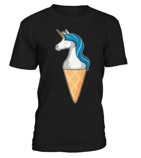 Unicorn With Waffle Ice Cream T-Shirt Unisex