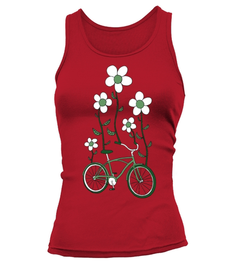 bike flowers shirt Tank top Woman