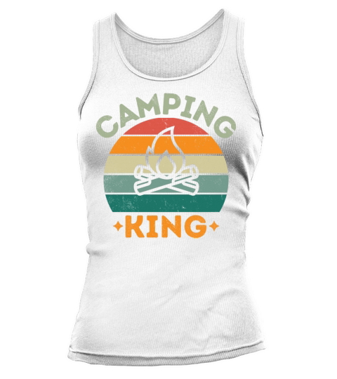 Camping king vintage retro light distressed Tank top Woman
