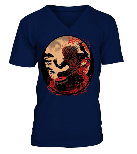 Ancient Japanese Deity Kaijin Shinto God Japanese V-Neck T-shirt
