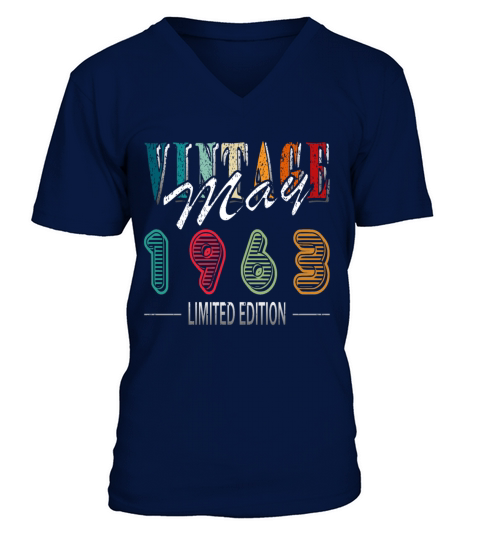 Birthday May 1963 Limited Edition Vintage V-Neck T-shirt