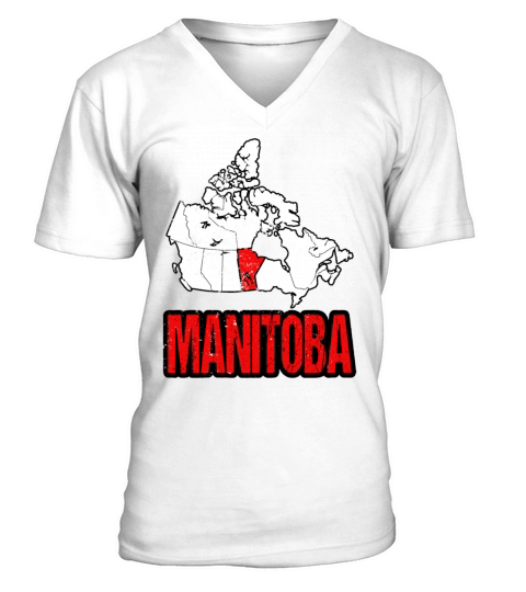 Manitoba Vintage Canada Map V-Neck T-shirt