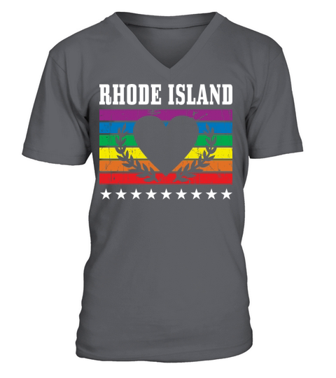 Rhode Island Pride Flag Pride Month LGBTQ Flag V-Neck T-shirt