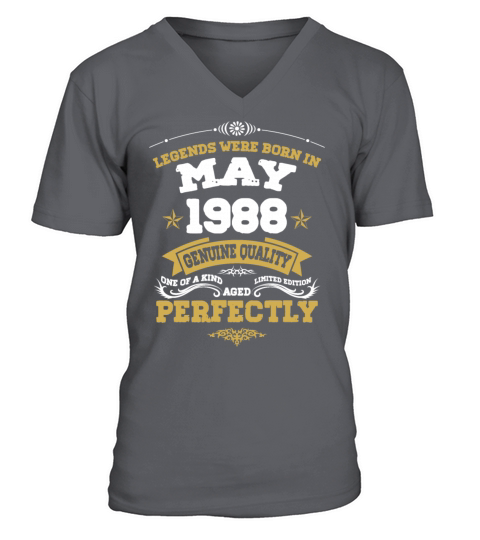 Vintage Aged To Perfection May 1988 V-Neck T-shirt
