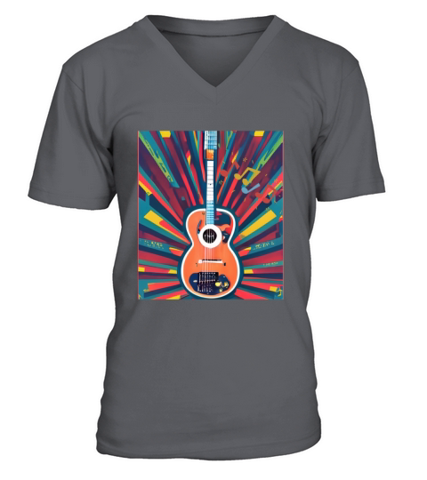 VINTAGE GUITAR DESIGN V-Neck T-shirt