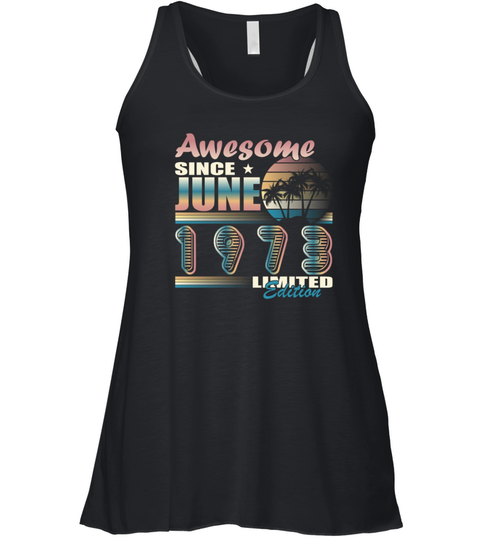 50th birthday vintage June 1973 vintage 1973 Women's Flowy Tank Top