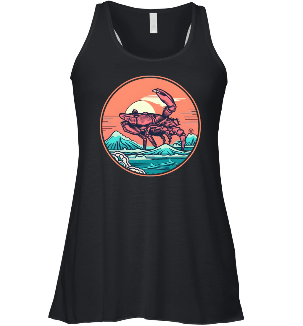 80s 90s Vintage Crab Style Women's Flowy Tank Top