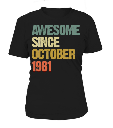Awesome Since October 1981 Retro Vintage Gift Women's T-Shirt