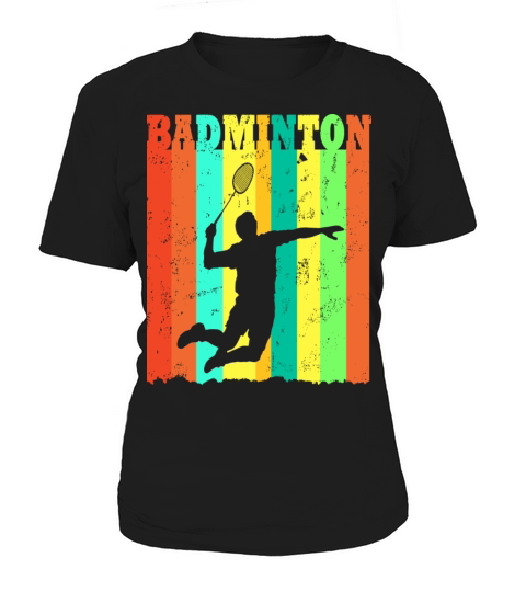 Badminton Player Silhouette Vintage Women's T-Shirt