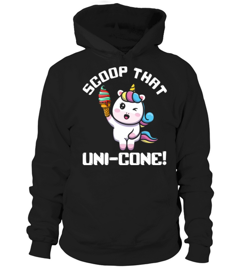 Rainbow Cute Unicorn Ice Cream Lover Mythical Hoodie Unisex