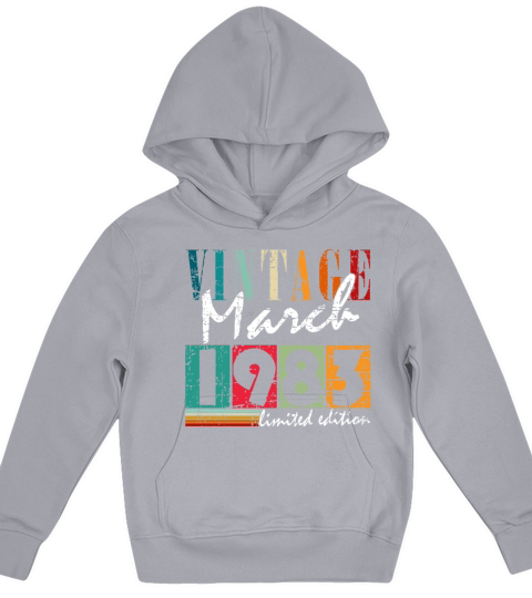 40th birthday man original march vintage 1983 Kids Hoodie