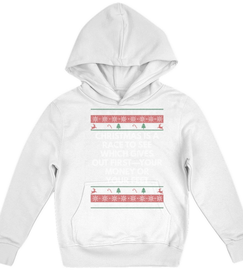 Christmas Is a Race Between Money and Feet Xmas Sh Kids Hoodie