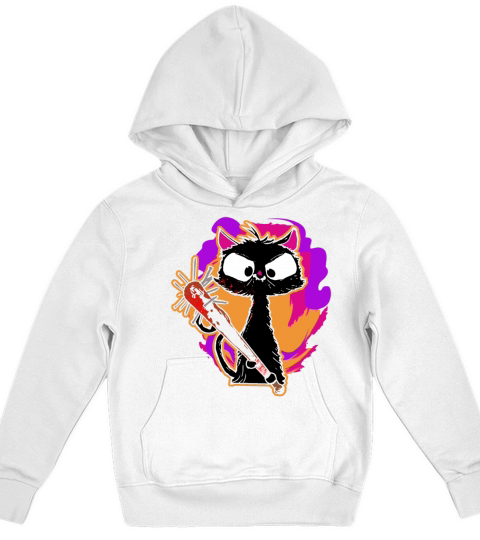 Halloween Retro Cat Vintage Cat Kids Hoodie