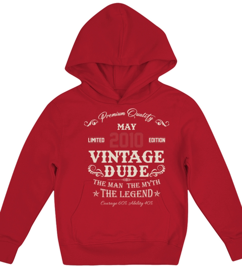 May 2010 Vintage Birthday Present Kids Hoodie