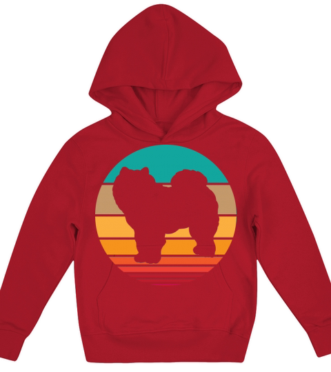 Retro Colorful Puppy Pet Chow Chow Dog Kids Hoodie
