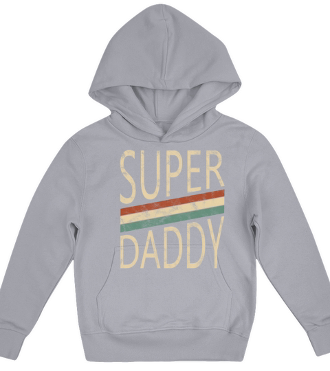 Super Daddy For Super Dad Retro Vintage Graphic Kids Hoodie